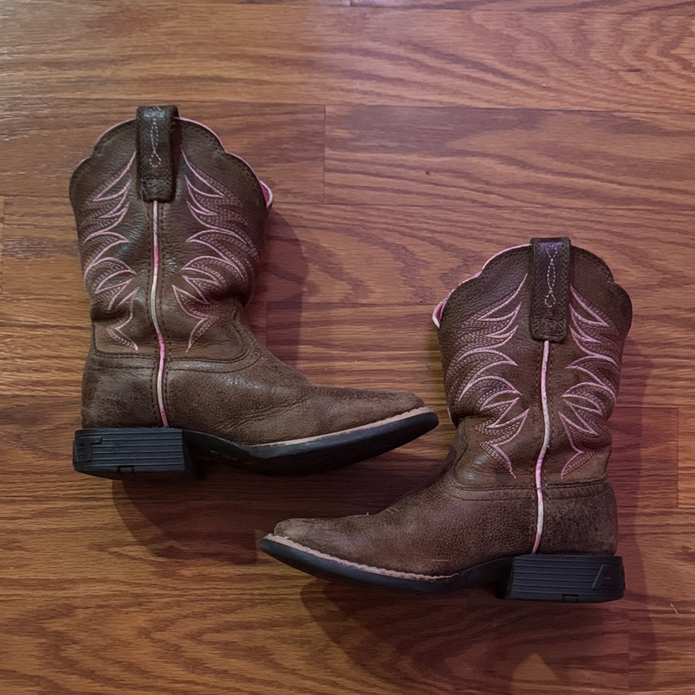 Ariat Kids Brown and Pink Western Boots